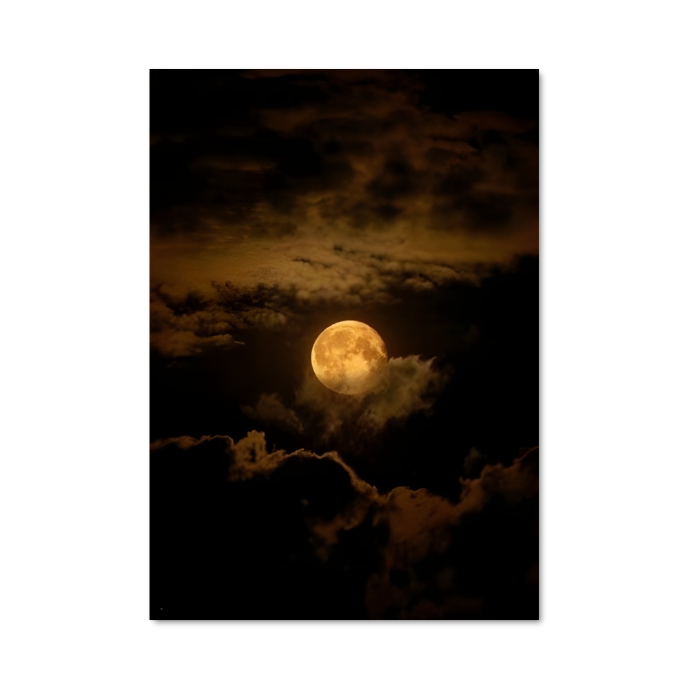 Poster somptueux de la lune des moissons – affiche Système solaire